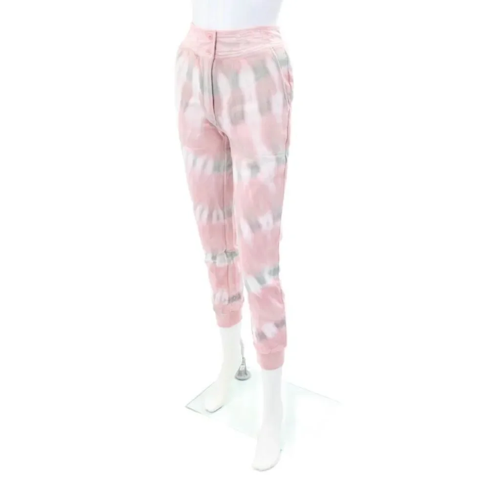 Something Navy Womens Bridget Button Waist Sweatpants Pink Gray Cotton Size XS